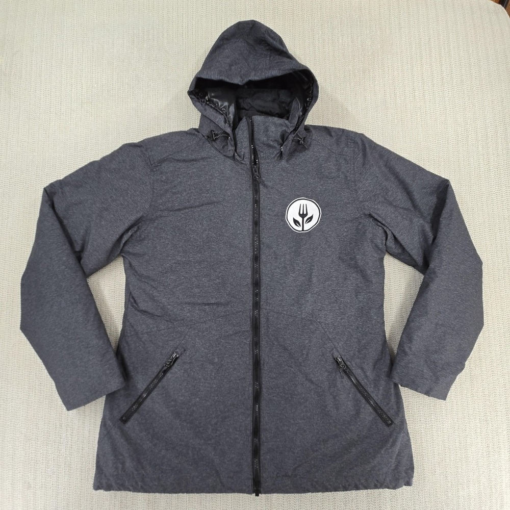 Elevate Jacket Womens Medium Gray 3-in-1 Hooded Softshell Zip Pockets Lined